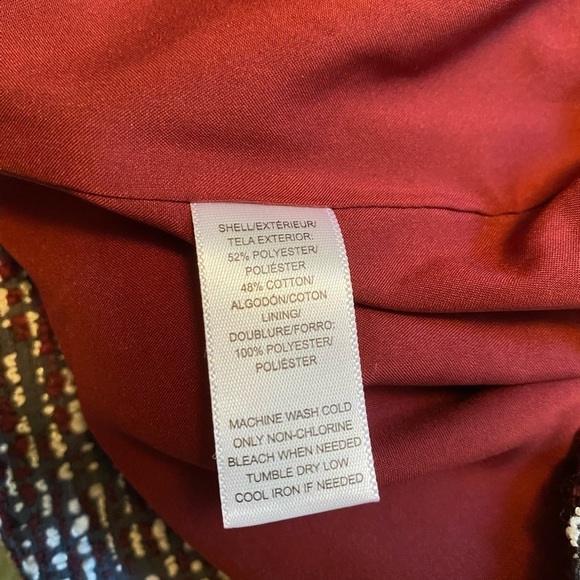 Ann Taylor LOFT Gray Red Tweed Front Pocket Lined Mini Skirt Size 10 Curvy - Picture 7 of 9
